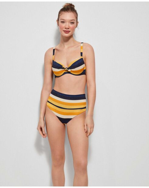 Haut de bikini de maintien bonnets multicolore