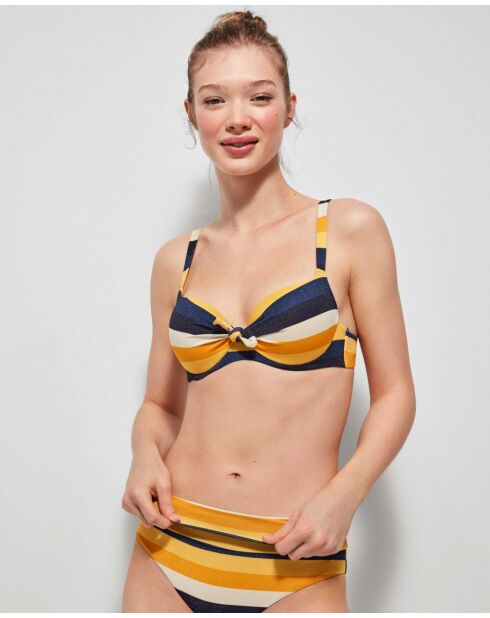 Haut de bikini de maintien bonnets multicolore
