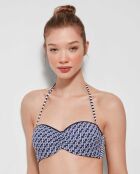 Haut de bikini bandeau bretelles amovibles multicolore