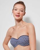 Haut de bikini bandeau bretelles amovibles multicolore