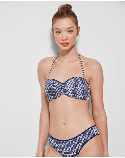 Haut de bikini bandeau bretelles amovibles multicolore