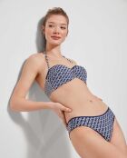 Haut de bikini bandeau bretelles amovibles multicolore