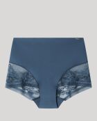 Culotte haute avec finitions sans coutures bleue