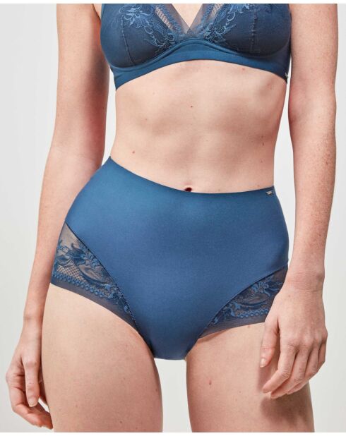 Culotte haute avec finitions sans coutures bleue