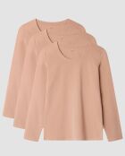 T-shirt intérieur manches longues coton biologique beige
