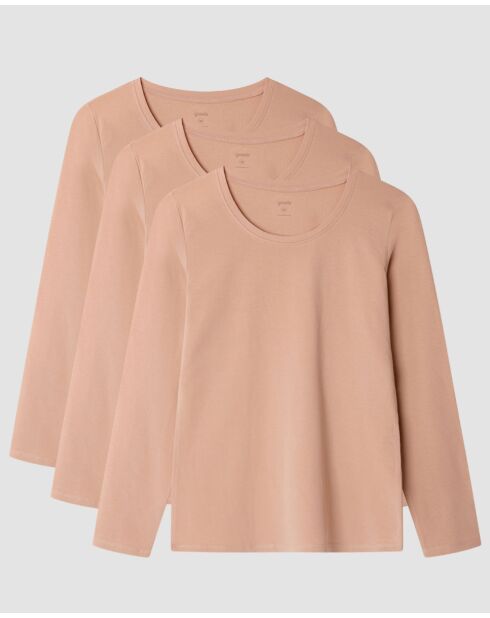 T-shirt intérieur manches longues coton biologique beige