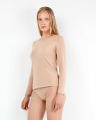 T-shirt intérieur manches longues coton biologique beige