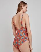 Maillot de bain grande taille imprimé tribal multicolore