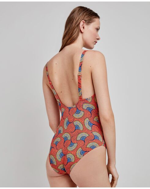 Maillot de bain grande taille imprimé tribal multicolore