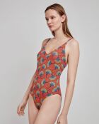 Maillot de bain grande taille imprimé tribal multicolore
