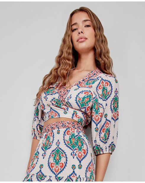 Haut imprimé multicolore