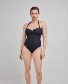 Maillot sans armature tissu structuré noir