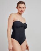 Maillot sans armature tissu structuré noir