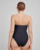 Maillot sans armature tissu structuré noir