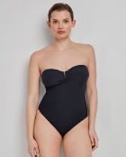 Maillot sans armature tissu structuré noir