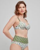 Haut de bikini imprimé avec capacité multicolore