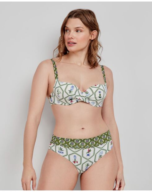 Haut de bikini imprimé avec capacité multicolore