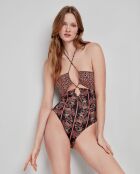 Maillot de bain imprimé sans armature multicolore