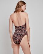 Maillot de bain imprimé sans armature multicolore