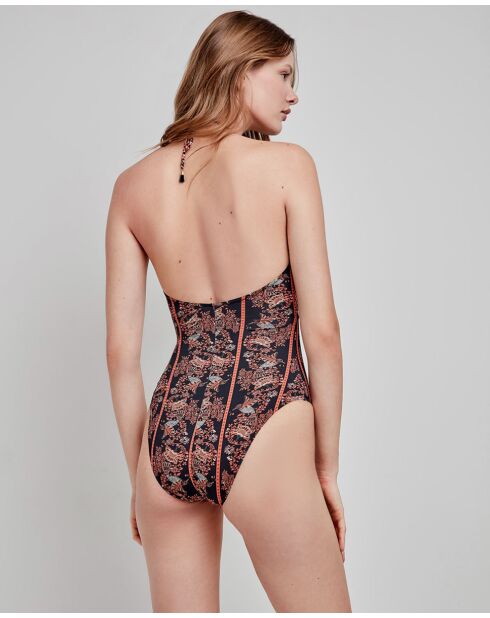 Maillot de bain imprimé sans armature multicolore