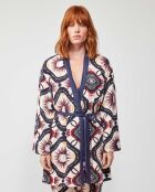 Robe de chambre imprimé oriental multicolore