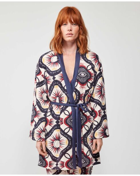Robe de chambre imprimé oriental multicolore