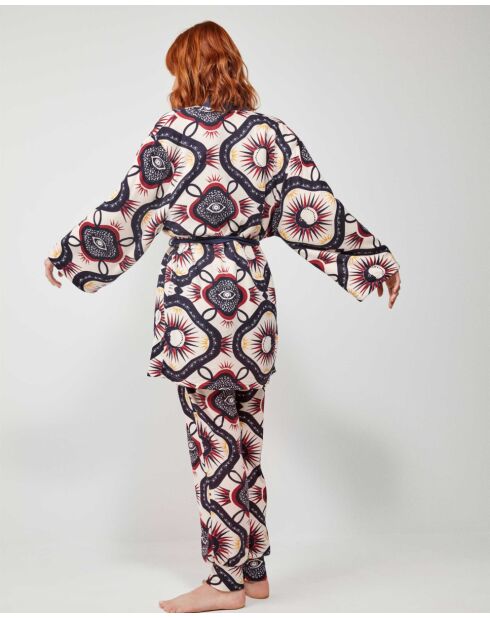 Robe de chambre imprimé oriental multicolore