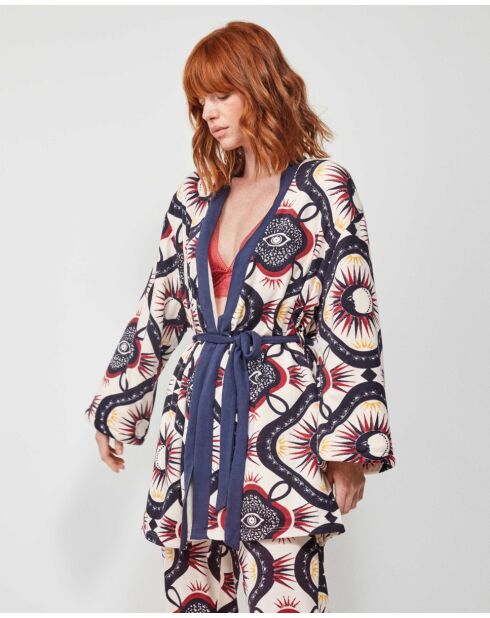 Robe de chambre imprimé oriental multicolore