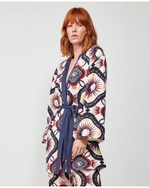 Robe de chambre imprimé oriental multicolore
