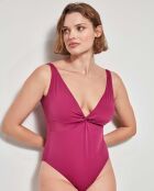 Maillot de bain liftant sans armatures pourpe