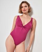 Maillot de bain liftant sans armatures pourpe