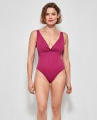 Maillot de bain liftant sans armatures pourpe