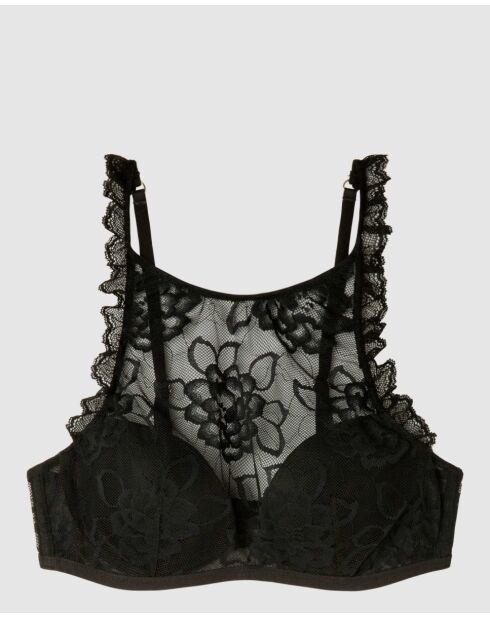 Haut avec armature et bonnets en mousse noir