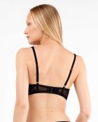 Soutien-gorge bralette effet push up en guipure noir