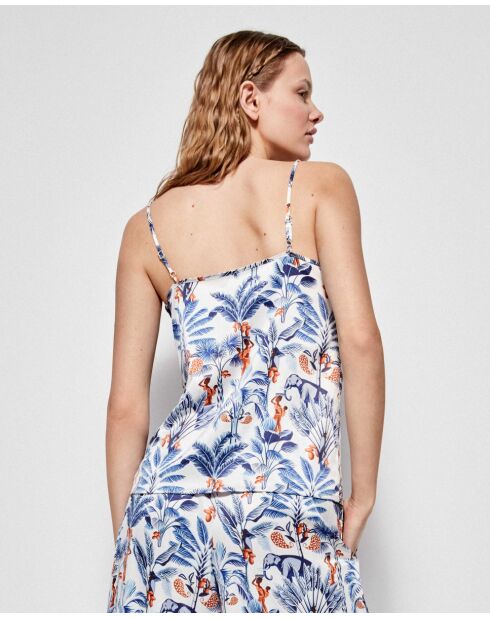 T-shirt à  bretelles imprimé floral multicolore