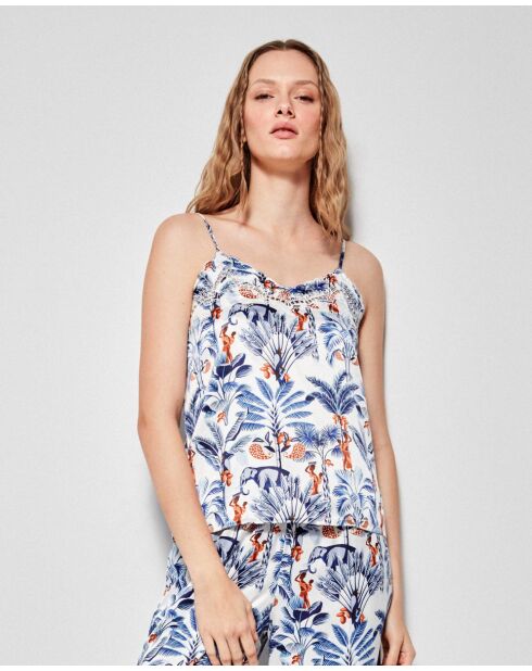T-shirt à  bretelles imprimé floral multicolore