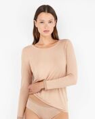 T-shirt intérieure manche longue Modal Lenzing beige