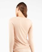 T-shirt intérieure manche longue Modal Lenzing beige