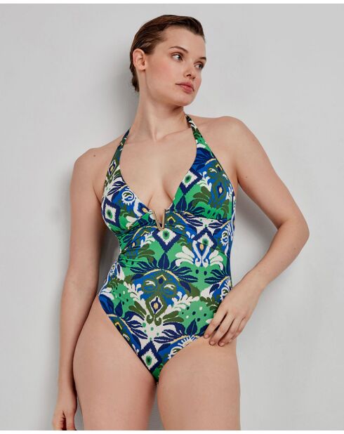 Maillot de bain sans armature imprimé multicolore