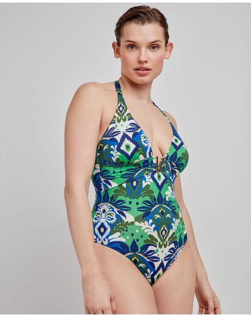 Maillot de bain sans armature imprimé multicolore