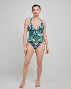 Maillot de bain sans armature imprimé multicolore
