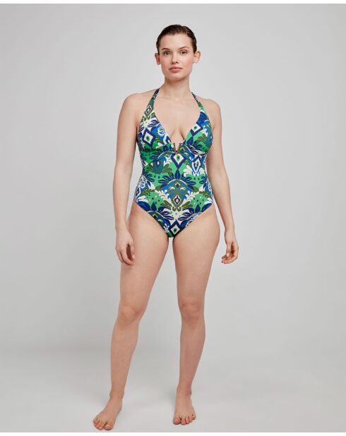 Maillot de bain sans armature imprimé multicolore