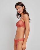 Soutien-gorge balconnet en dentelle bonnets B chaudiaire orange