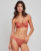 Soutien-gorge balconnet en dentelle bonnets B chaudiaire orange