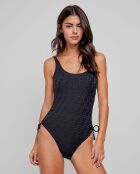 Maillot à  imprimé géométrique noir