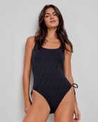 Maillot à  imprimé géométrique noir