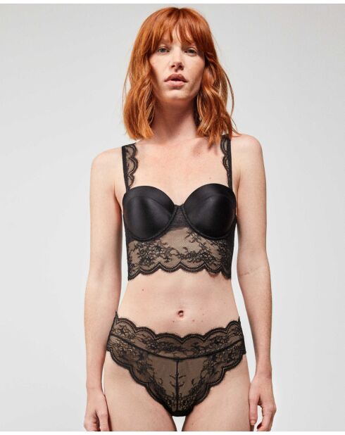 Soutien-gorge bustier amovible en bonnet B et C noir