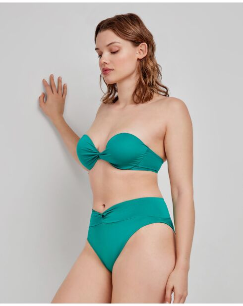 Haut de bikini bandeau uni vert