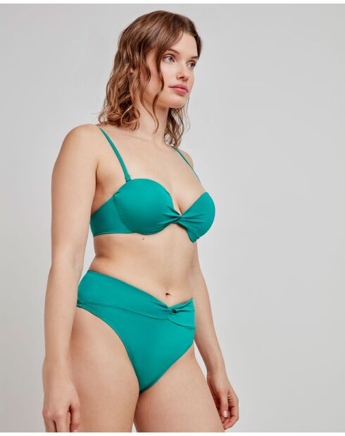 Haut de bikini bandeau uni vert