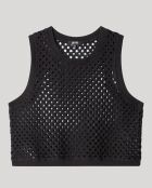 Haut en tissu crochet noir